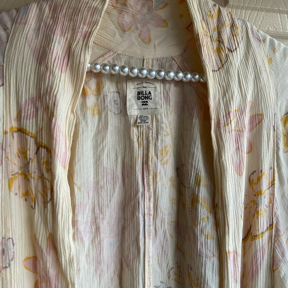 Billabong pink summer kimono  Swim Coverup one size boho style - Picture 8 of 9